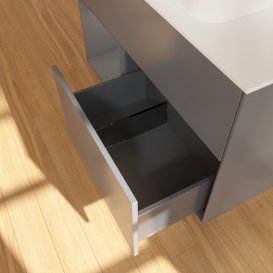 Тумба под раковину Villeroy & Boch Finion 100х50,1 см с подсветкой МДФ антрацит матовый лак/стекло белое матовое G651GKGK