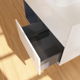 Тумба під раковину Villeroy & Boch Finion 100х50,1 см з підсвіткою МДФ білий глянцевий лак/скло біле матове G651HGGF