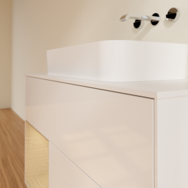 Тумба під раковину Villeroy & Boch Finion 100х50,1 см з підсвіткою МДФ білий глянцевий лак/скло біле матове G651PCGF