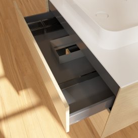 Тумба під раковину Villeroy & Boch Finion 100х50,1 см із підсвічуванням МДФ шпон дуба/скло біле матове G651PDPC