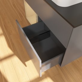 Тумба під раковину Villeroy & Boch Finion 100х50,1 см з підсвічуванням МДФ антрацит матовий лак/скло чорне матове G652PCGK