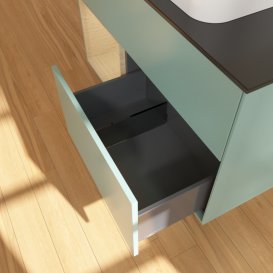 Тумба під раковину Villeroy & Boch Finion 100х50,1 см із підсвічуванням МДФ оливковий матовий лак/скло чорне матове G652PCGM