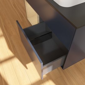 Тумба під раковину Villeroy & Boch Finion 100х50,1 см із підсвічуванням МДФ темно-синій матовий лак/скло чорне матове G652PCHG