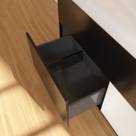 Тумба под раковину Villeroy & Boch Finion 100х50,1 см с подсветкой МДФ черный матовый лак/стекло белое матовое F661GFPD