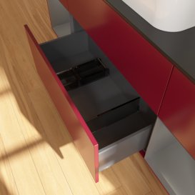 Тумба под раковину Villeroy & Boch Finion 160х50,1 см с подсветкой МДФ пион матовый лак/стекло черное матовое G332GKHB