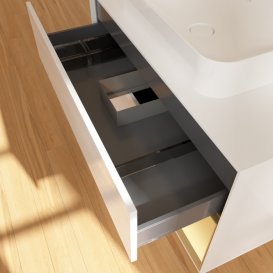 Тумба под раковину Villeroy & Boch Finion 100х50,1 см с подсветкой МДФ глянцевый белый лак/стекло белое матовое F661HFGF