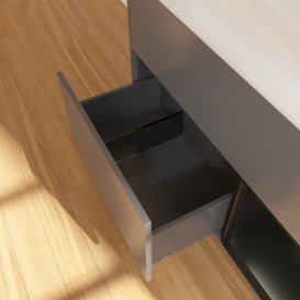 Тумба під раковину Villeroy & Boch Finion 100х50,1 см з підсвічуванням МДФ антрацит матовий лак/скло біле матове F661PDGK