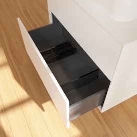 Тумба под раковину Villeroy & Boch Finion 80х50,1 см МДФ белый матовый лак/стекло белое матовое F34100MT