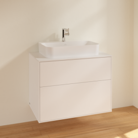 Тумба под раковину Villeroy & Boch Finion 80х50,1 см МДФ белый матовый лак/стекло белое матовое F34100MT