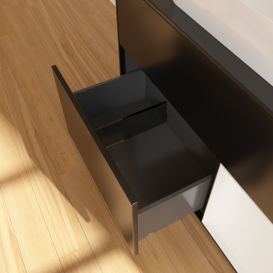 Тумба под раковину Villeroy & Boch Finion 100х50,1 см с подсветкой МДФ черный матовый лак/стекло черное матовое F662GFPD