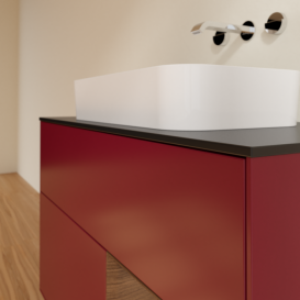 Тумба под раковину Villeroy & Boch Finion 100х50,1 см с подсветкой МДФ пион матовый лак/стекло черное матовое F662GNHB