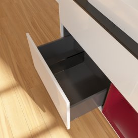 Тумба під раковину Villeroy & Boch Finion 100х50,1 см з підсвіткою МДФ білий глянцевий лак/скло чорне матове F662HBGF