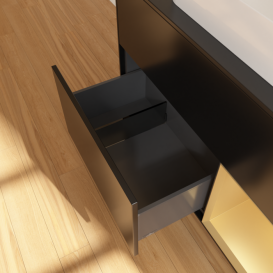 Тумба під раковину Villeroy & Boch Finion 100х50,1 см із підсвічуванням МДФ чорний матовий лак/скло чорне матове F662HFPD