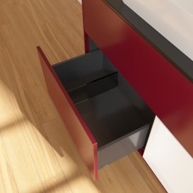 Тумба під раковину Villeroy & Boch Finion 100х50,1 см з підсвічуванням МДФ півонія матовий лак/скло чорне матове F662MTHB