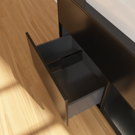 Тумба под раковину Villeroy & Boch Finion 100х50,1 см с подсветкой МДФ черный матовый лак/стекло черное матовое F662PDPD