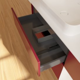 Тумба под раковину Villeroy & Boch Finion 120х50,1 см с подсветкой МДФ пион матовый лак/стекло белое матовое F691GFHB