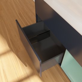 Тумба под раковину Villeroy & Boch Finion 100х50,1 см с подсветкой МДФ темно-синий матовый лак/стекло белое матовое F661GMHG