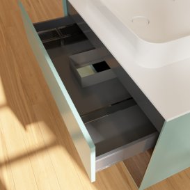 Тумба під раковину Villeroy & Boch Finion 100х50,1 см із підсвічуванням МДФ оливковий матовий лак/скло біле матове F661GNGM