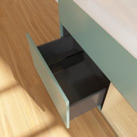 Тумба під раковину Villeroy & Boch Finion 100х50,1 см із підсвічуванням МДФ оливковий матовий лак/скло біле матове F661PCGM