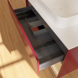 Тумба під раковину Villeroy & Boch Finion 100х50,1 см з підсвічуванням МДФ півонія матовий лак/скло біле матове F661PCHB