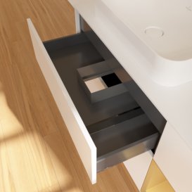 Тумба под раковину Villeroy & Boch Finion 120х50,1 см с подсветкой МДФ белый матовый лак/стекло белое матовое F691HFMT