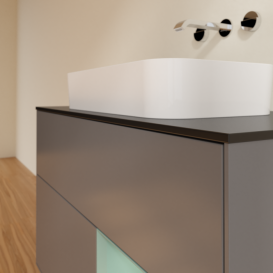 Тумба под раковину Villeroy & Boch Finion 100х50,1 см с подсветкой МДФ антрацит матовый лак/стекло черное матовое F662GMGK