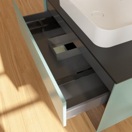 Тумба под раковину Villeroy & Boch Finion 100х50,1 см с подсветкой МДФ оливковый матовый лак/стекло черное матовое F662GNGM