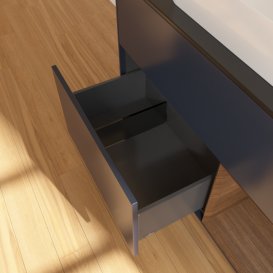 Тумба під раковину Villeroy & Boch Finion 100х50,1 см із підсвічуванням МДФ темно-синій матовий лак/скло чорне матове F662GNHG