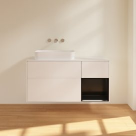 Тумба під раковину Villeroy & Boch Finion 120х50,1 см із підсвічуванням МДФ білий матовий лак/скло біле матове F691PDMT