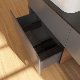 Тумба под раковину Villeroy & Boch Finion 120х50,1 см с подсветкой МДФ антрацит матовый лак/стекло черное матовое F692GNGK