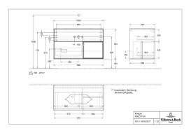 Тумба под раковину Villeroy & Boch Finion 100х50,1 см с подсветкой МДФ шпон грецкого ореха/стекло черное матовое F662PCGN