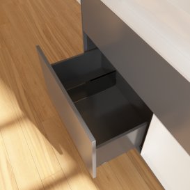 Тумба під раковину Villeroy & Boch Finion 100х50,1 см з підсвічуванням МДФ антрацит матовий лак/скло біле матове G661GFGK