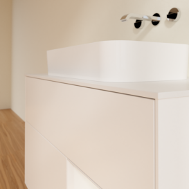 Тумба під раковину Villeroy & Boch Finion 100х50,1 см із підсвічуванням МДФ білий матовий лак/скло біле матове G661GFMT