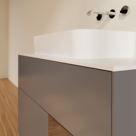 Тумба под раковину Villeroy & Boch Finion 100х50,1 см с подсветкой МДФ антрацит матовый лак/стекло белое матовое G661GNGK