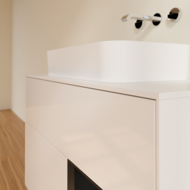 Тумба під раковину Villeroy & Boch Finion 100х50,1 см з підсвіткою МДФ білий глянцевий лак/скло біле матове G661PDGF