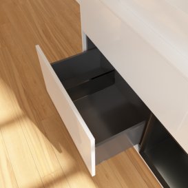 Тумба під раковину Villeroy & Boch Finion 100х50,1 см з підсвіткою МДФ білий глянцевий лак/скло біле матове G661PDGF