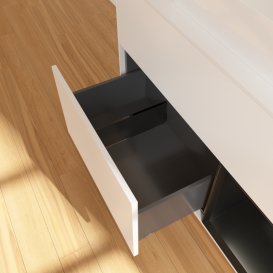 Тумба під раковину Villeroy & Boch Finion 100х50,1 см із підсвічуванням МДФ білий матовий лак/скло біле матове G661PDMT