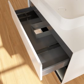 Тумба під раковину Villeroy & Boch Finion 100х50,1 см із підсвічуванням МДФ білий матовий лак/скло біле матове G661PDMT