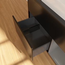 Тумба під раковину Villeroy & Boch Finion 100х50,1 см із підсвічуванням МДФ чорний матовий лак/скло чорне матове G662GKPD