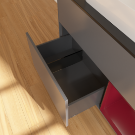 Тумба під раковину Villeroy & Boch Finion 100х50,1 см з підсвічуванням МДФ антрацит матовий лак/скло чорне матове G662HBGK