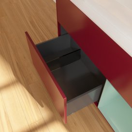 Тумба под раковину Villeroy & Boch Finion 100х50,1 см с подсветкой МДФ пион матовый лак/стекло белое матовое G661GMHB