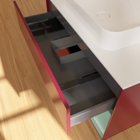 Тумба под раковину Villeroy & Boch Finion 100х50,1 см с подсветкой МДФ пион матовый лак/стекло белое матовое G661GMHB