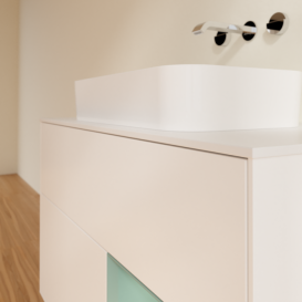 Тумба під раковину Villeroy & Boch Finion 100х50,1 см із підсвічуванням МДФ білий матовий лак/скло біле матове G661GMMT