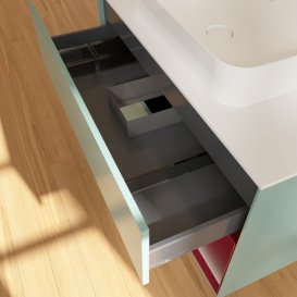 Тумба под раковину Villeroy & Boch Finion 100х50,1 см с подсветкой МДФ оливковый матовый лак/стекло белое матовое G661HBGM