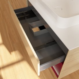 Тумба під раковину Villeroy & Boch Finion 100х50,1 см із підсвічуванням МДФ шпон дуба/скло біле матове G661HBPC