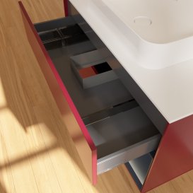 Тумба під раковину Villeroy & Boch Finion 100х50,1 см з підсвічуванням МДФ півонія матовий лак/скло біле матове G661HGHB