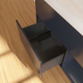 Тумба під раковину Villeroy & Boch Finion 100х50,1 см із підсвічуванням МДФ темно-синій матовий лак/скло біле матове G661HGHG