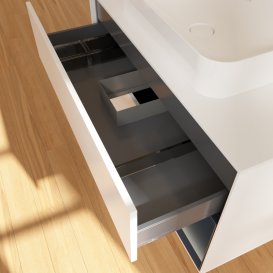 Тумба під раковину Villeroy & Boch Finion 100х50,1 см із підсвічуванням МДФ білий матовий лак/скло біле матове G661HGMT