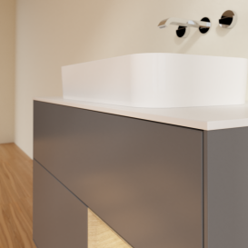 Тумба под раковину Villeroy & Boch Finion 100х50,1 см с подсветкой МДФ антрацит матовый лак/стекло белое матовое G661PCGK