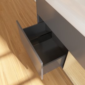 Тумба под раковину Villeroy & Boch Finion 100х50,1 см с подсветкой МДФ антрацит матовый лак/стекло белое матовое G661PCGK